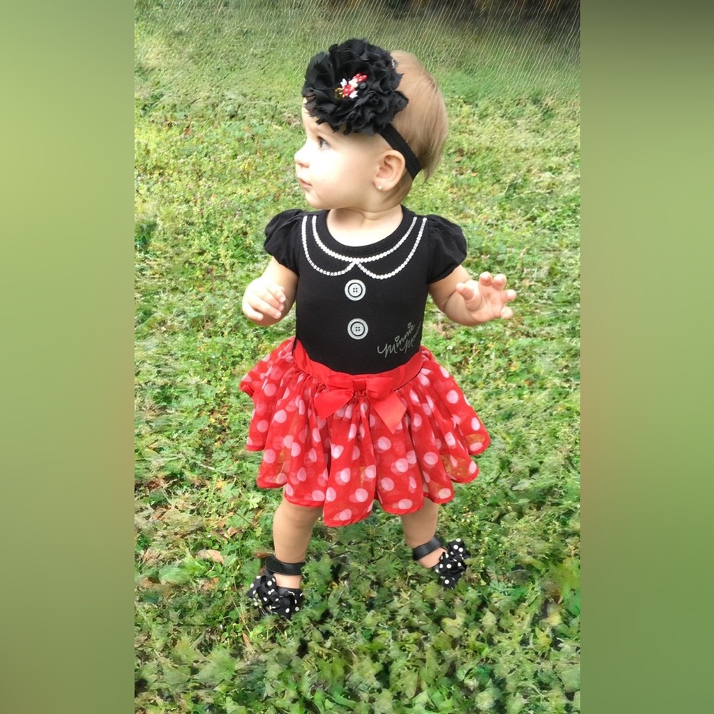 Disney Baby Black with Neon Green Logo Infant Bodysuit